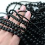 Black agate natural 3mm frosted round beads Grade A, 1 strand