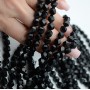 Natural Black Onyx Beads 8mm polyhedron shape