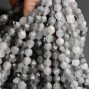 Агат серый 8мм многогранник(наггетс),  нить