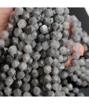Агат серый 10мм многогранник(наггетс),  нить