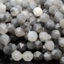 Агат серый 10мм многогранник(наггетс),  нить