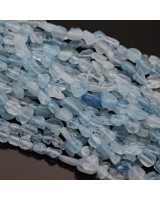 Аквамарин натуральный Grade A галтовка ~5-8мм, нить 40см