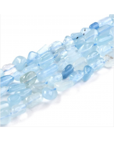 Аквамарин натуральный Grade A бусины свободной формы ~5-8мм, нить 40см