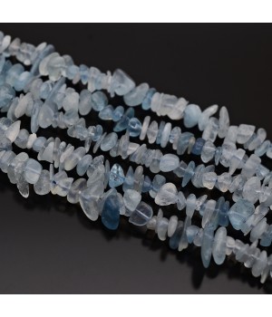 Аквамарин натуральный крошка ~3-12мм, нить 40см Аквамарин натуральный крошка ~3-12мм, нить 40см
