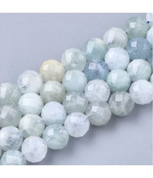 Аквамарин натуральный граненый шар ~7-8мм, нить 20см Аквамарин натуральный граненый шар ~7-8мм, нить 20см