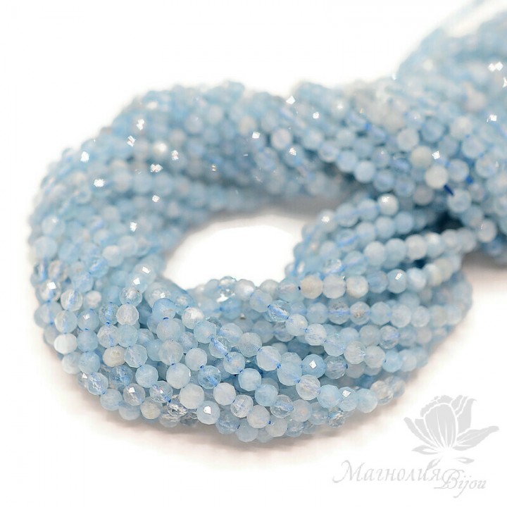 Aquamarine beads 3mm faceted