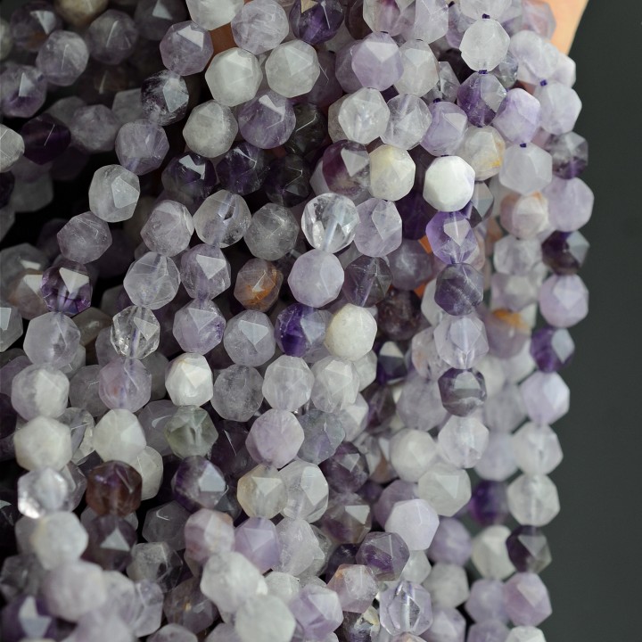 Аметист натуральный 8мм многогранник(наггетс)