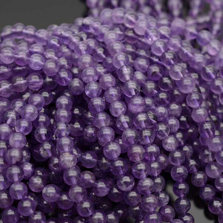 Аметист шар гладкий 6мм качество АВ+