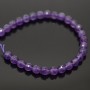 Natural Amethyst beads 6mm faceted polished, strand 19cm
