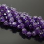 Natural Amethyst beads 8mm faceted polished, strand 19cm