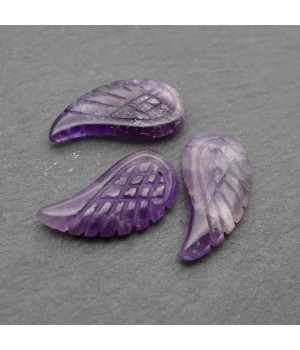 Аметист натуральный подвески Крылья 24:12мм, 1 штука
