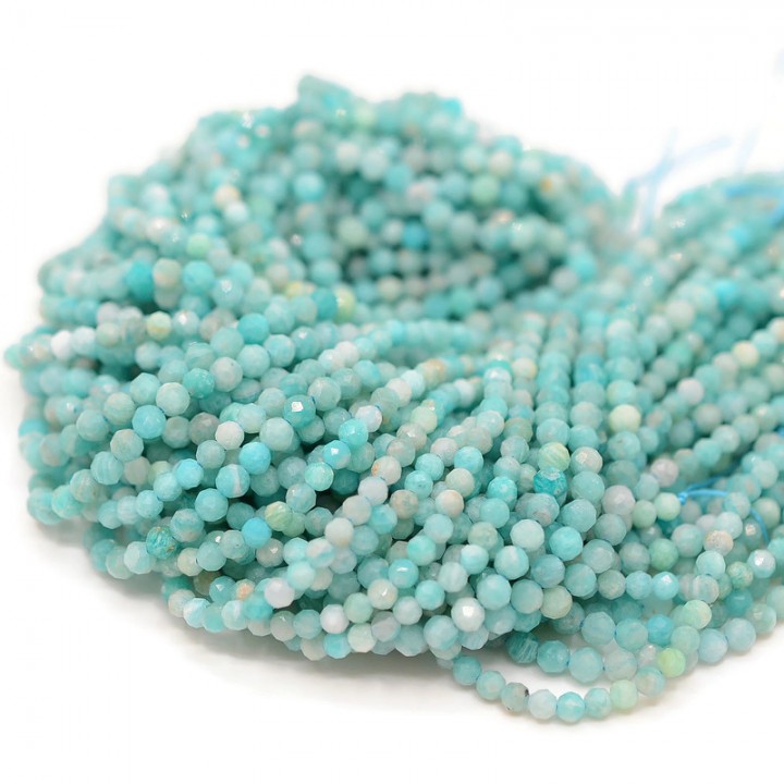 Amazonite beads 3mm faceted (quality A)