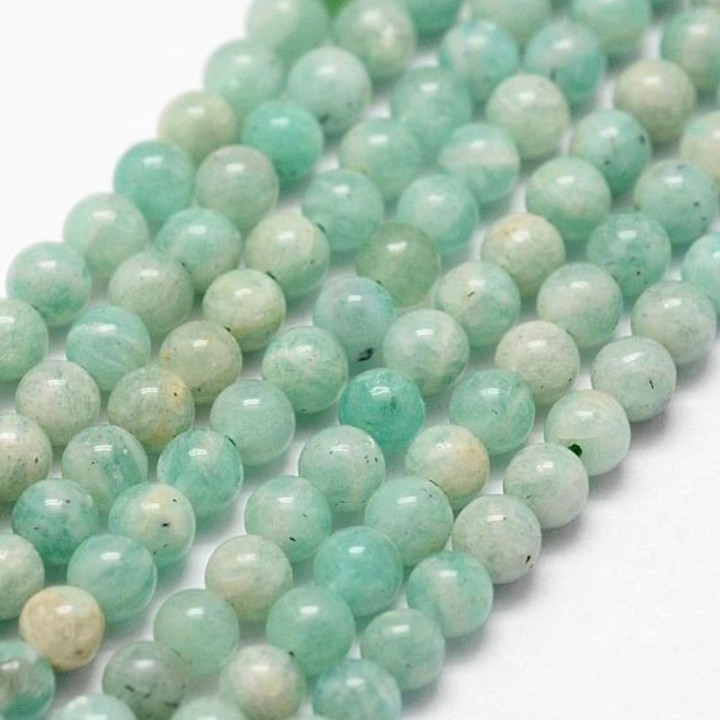 Amazonite natural 4mm round beads, 1 strand