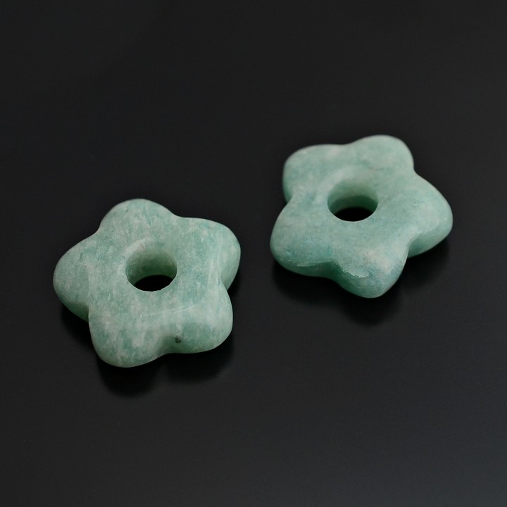 Amazonita natural Donut Flor 15:5mm, 1 unidad