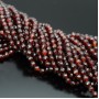 Cubic zirconia beads 4mm color Garnet, 1 strand 38cm