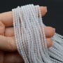 Cubic zirconia beads 3mm color White, 1 strand 38cm