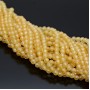 Cubic zirconia beads 4mm color Yellow, 1 strand 38cm