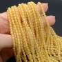Cubic zirconia beads 4mm color Yellow, 1 strand 38cm