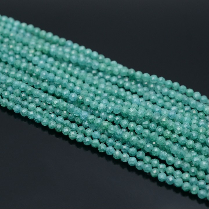 Cubic zirconia beads 3mm color Jade, 1 strand 38cm