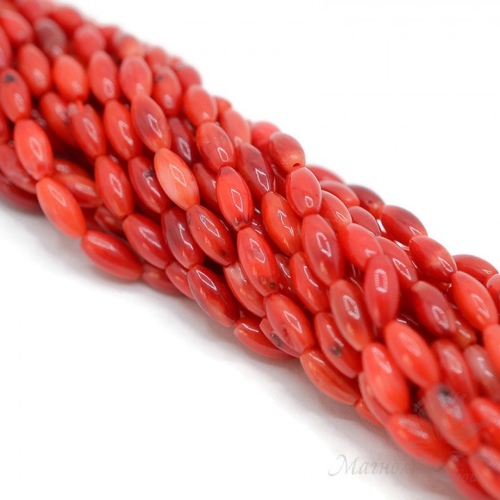 Coral Rice 4:8mm red, thread 39cm