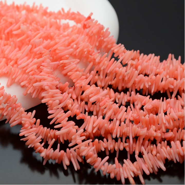 Coral natural color salmón 6~12:1~2mm, 1 tira 40cm