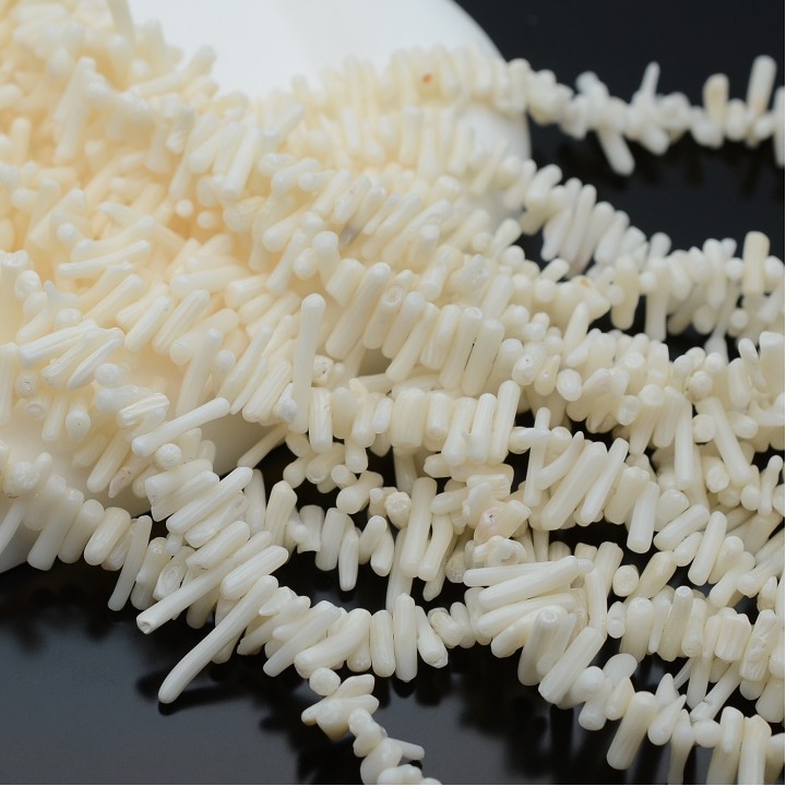 Coral natural color blanco 7~16:2~3mm, 1 tira 40cm