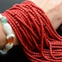Coral natural rojo Barril ~4mm, tira 40cm