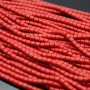 Coral natural rojo Barril ~4mm, tira 40cm