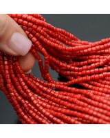 Coral natural Barril rojo ~3mm, 1 tira 40cm