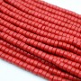 Coral natural rojo rondeles 4:6mm, tira 40cm