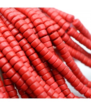 Coral natural rojo rondeles 4:6mm, tira 40cm