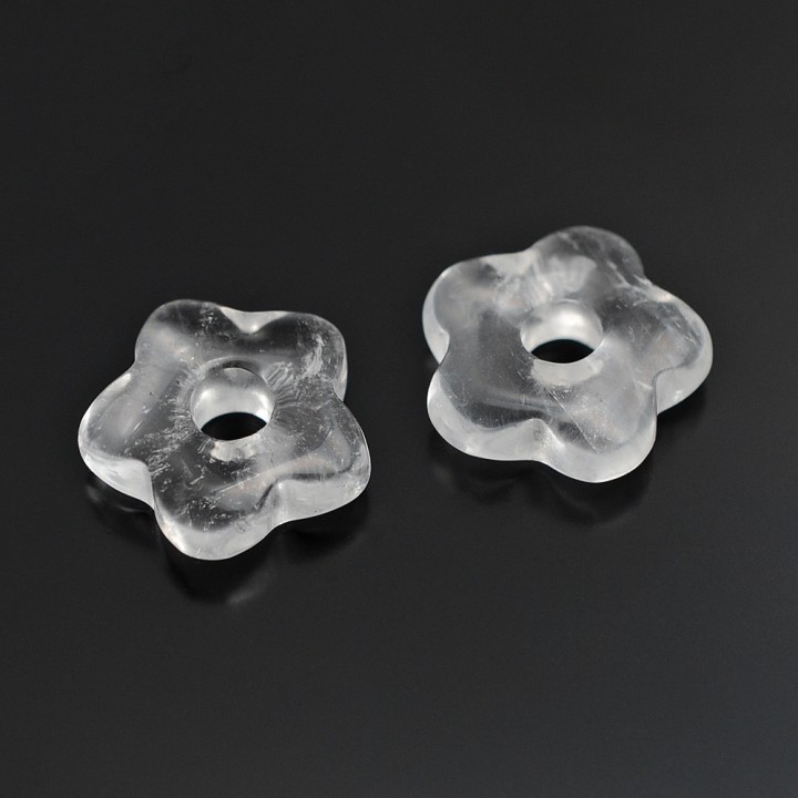 Natural Rhinestone Gemstone Bagel Flower 15:5mm, 1 piece