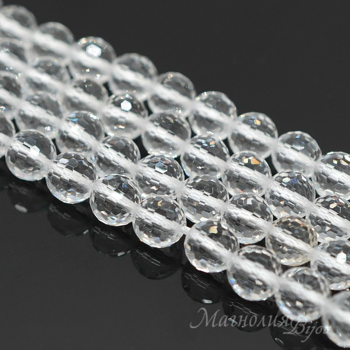 Rock crystal faceted 8mm