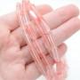 Cherry quartz(strawberry quartz) rectangle 13~14:4~5:4~5mm, thread 40cm