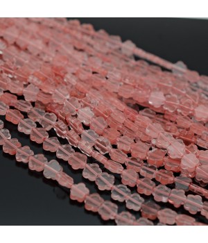 Cherry Quartz(strawberry quartz) Flower Beads ~6mm, 1 strand 38cm