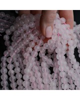 Мадагаскарский Розовый кварц 8мм Grade AB, нить 39см