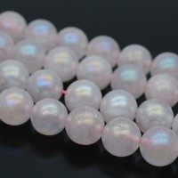 Electroplated Natural Rose Quartz Beads Round 10mm