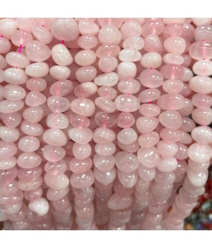 Розовый кварц натуральный галтовка 10-12мм, 1 нить
