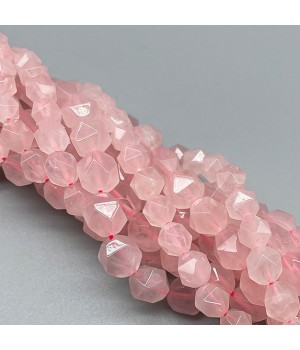 Cuarzo rosa natural 8mm forma poliedro