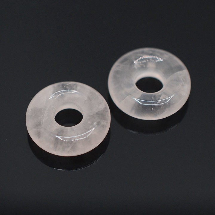 Rose quartz Bagel 15:5mm, 1 piece
