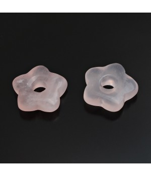 Rose quartz Bagel Flower 15:5mm, 1 piece
