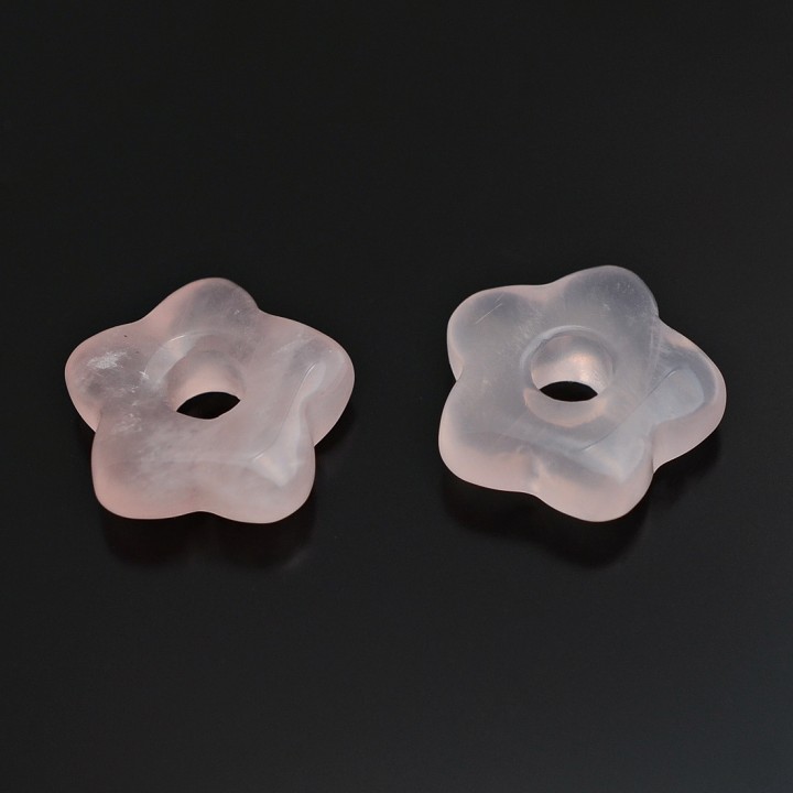 Rose quartz Bagel Flower 15:5mm, 1 piece