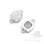 Connector with agate druse 7.5mm, white