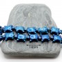 Hematite "Turtles" titanium coated blue, 2 pieces