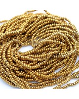 Гематит рондель граненый 3:2мм цвет темное золото, 1 нить(~195 штук)