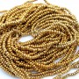 Гематит рондель граненый 3:2мм цвет темное золото, 1 нить(~195 штук)