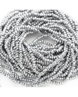 Гематит рондель граненый 3:2мм цвет платина, 1 нить(~195 штук)