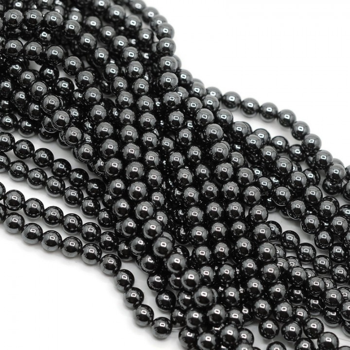 Hematite 6mm black, 1 strand(~68 beads)