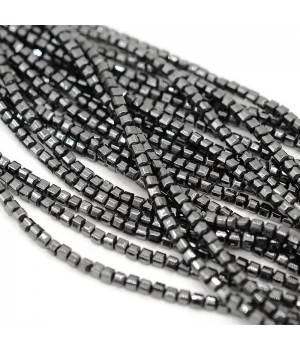Non-magnetic Synthetic Hematite Cube Beads 3mm, 1 strand(~135 beads)