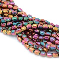 Hematite nuggets 7:4-5mm rainbow color, 1 strand